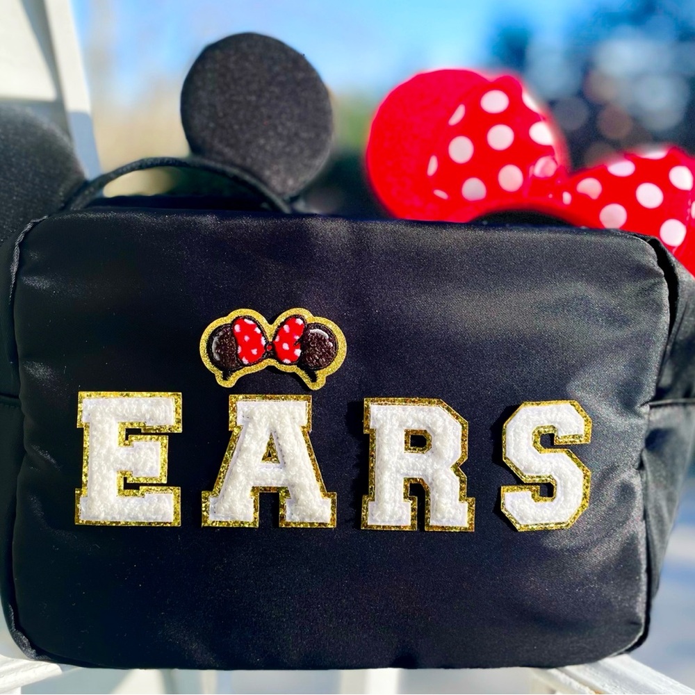 Minnie Mouse ears storage pouch, Stoney clover Disney, travel bag zipper